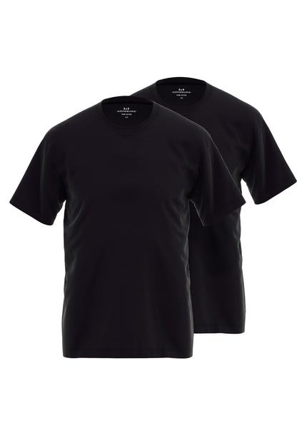 GÖTZBURG Herren T-Shirt schwarz uni 2er Pack