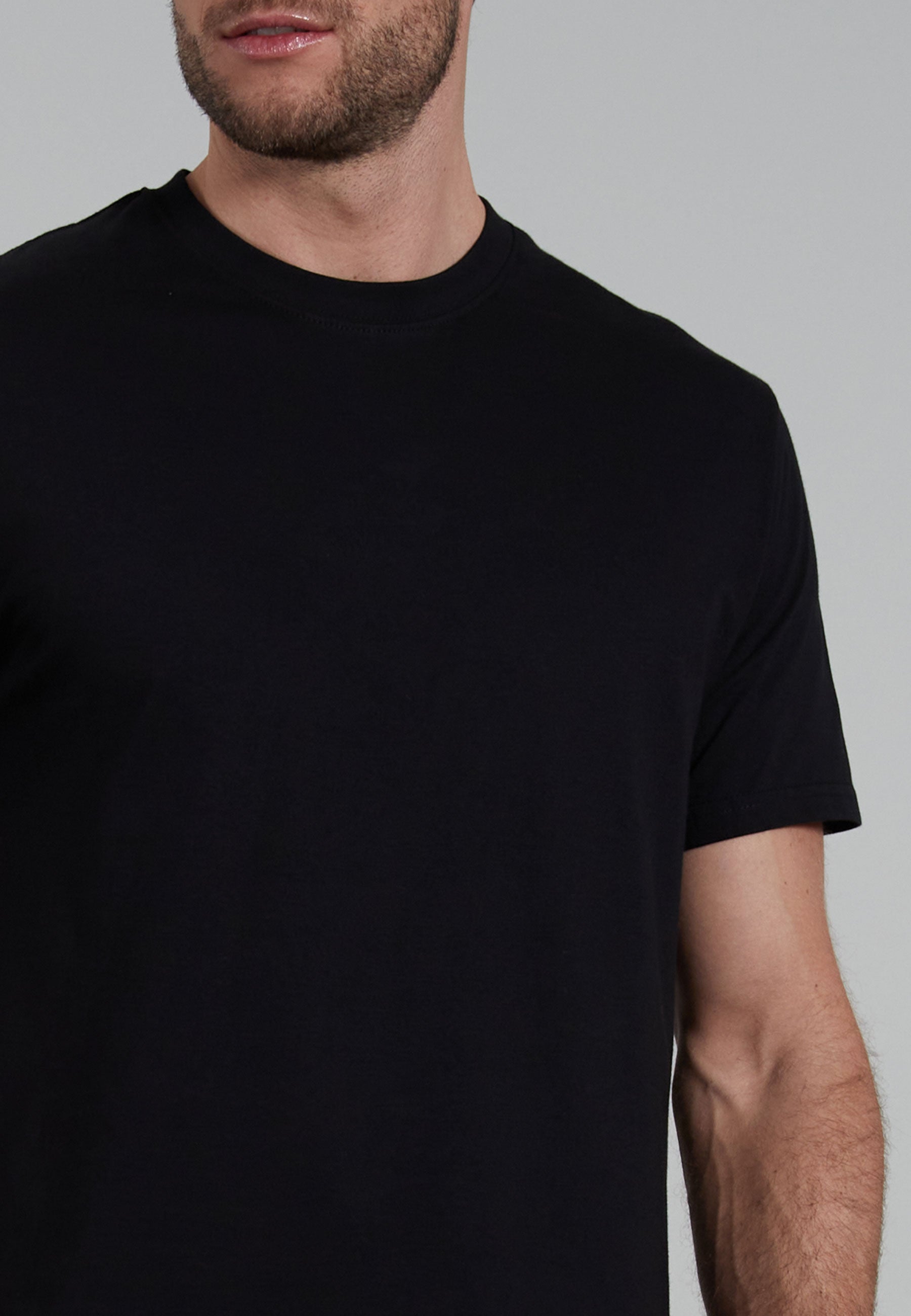 GÖTZBURG Herren T-Shirt schwarz uni 2er Pack