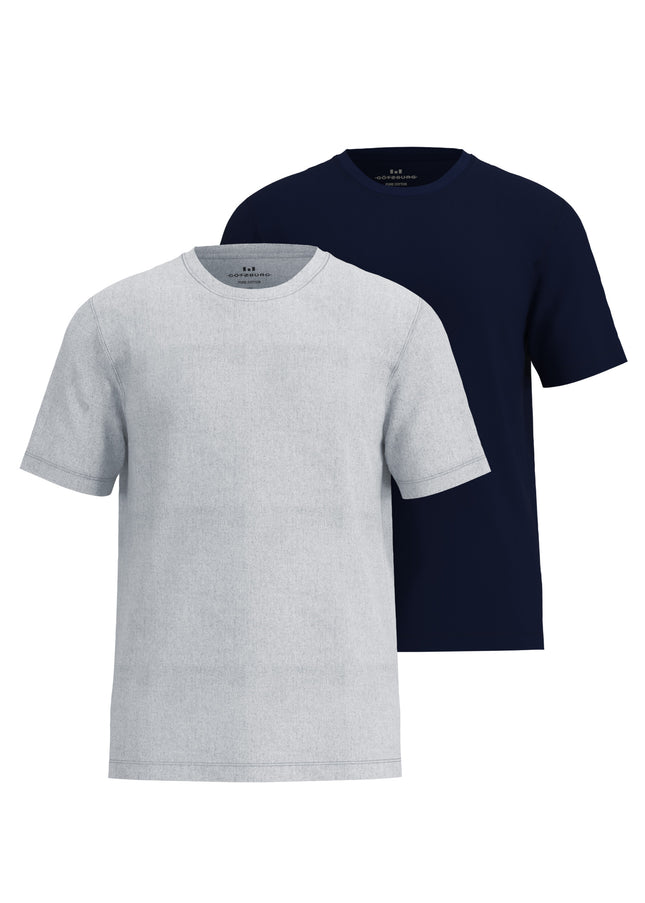 GÖTZBURG Herren T-Shirt grau uni 2er Pack