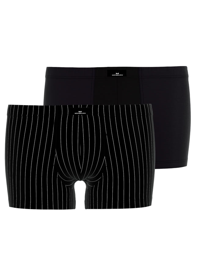 GÖTZBURG Herren Pants schwarz längsgestreift 2er Pack
