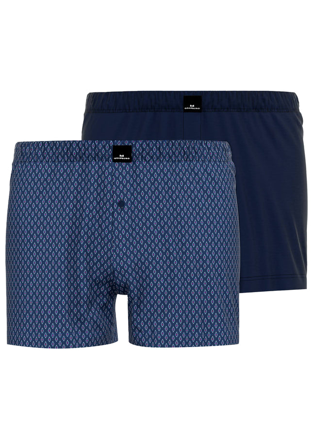 GÖTZBURG Herren Boxershort blau bedruckt 2er Pack