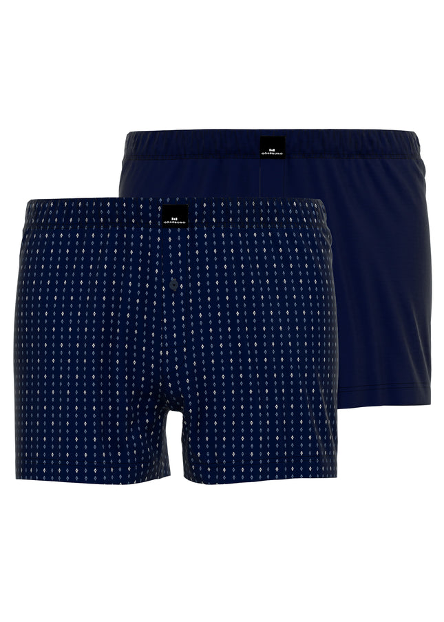 GÖTZBURG Herren Boxershort blau bedruckt 2er Pack