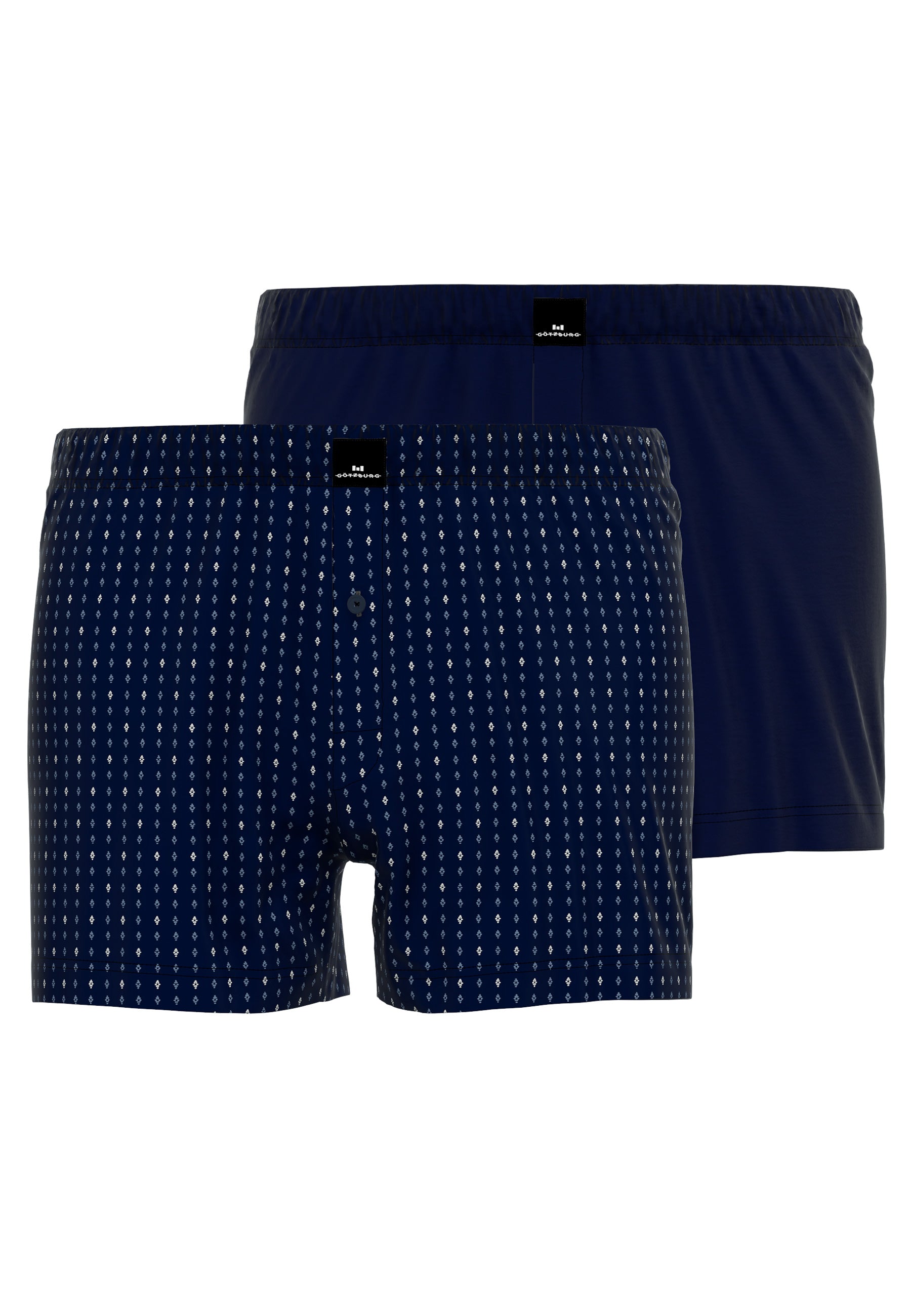 GÖTZBURG Herren Boxershort blau bedruckt 2er Pack