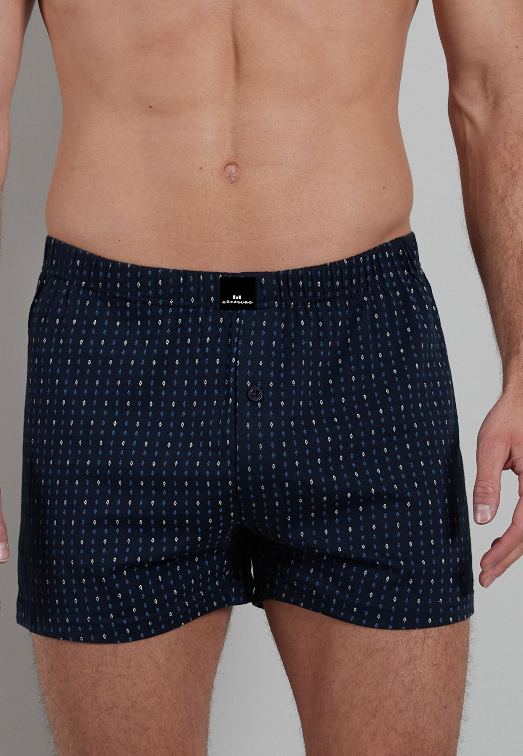 GÖTZBURG Herren Boxershort blau bedruckt 2er Pack
