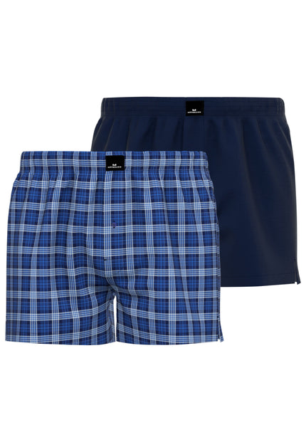 GÖTZBURG Herren Boxershort blau kariert 2er Pack