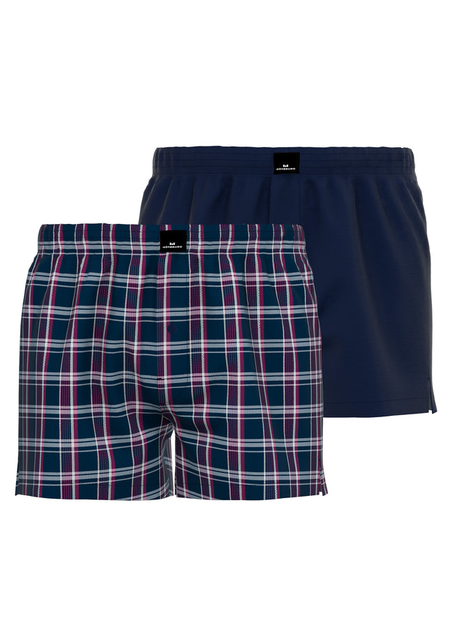 GÖTZBURG Herren Boxershort blau kariert 2er Pack