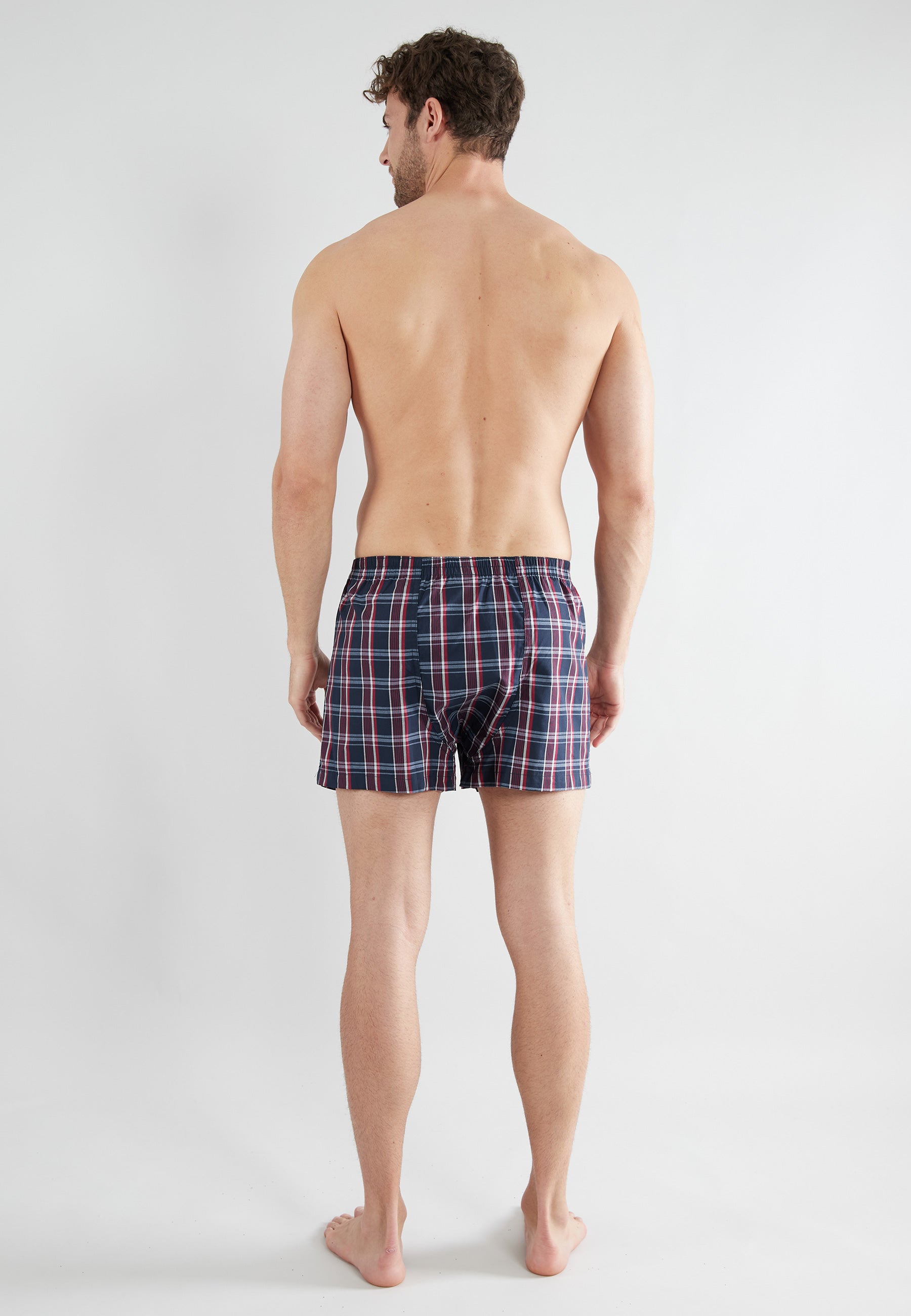 GÖTZBURG Herren Boxershort blau kariert 2er Pack