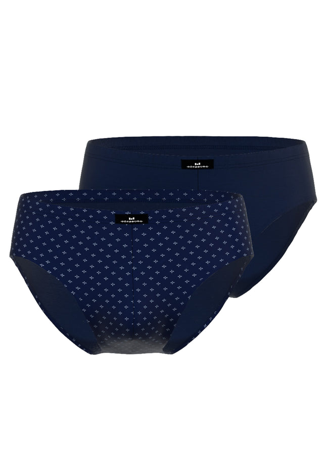 GÖTZBURG Herren Sport-Slip blau bedruckt 2er Pack