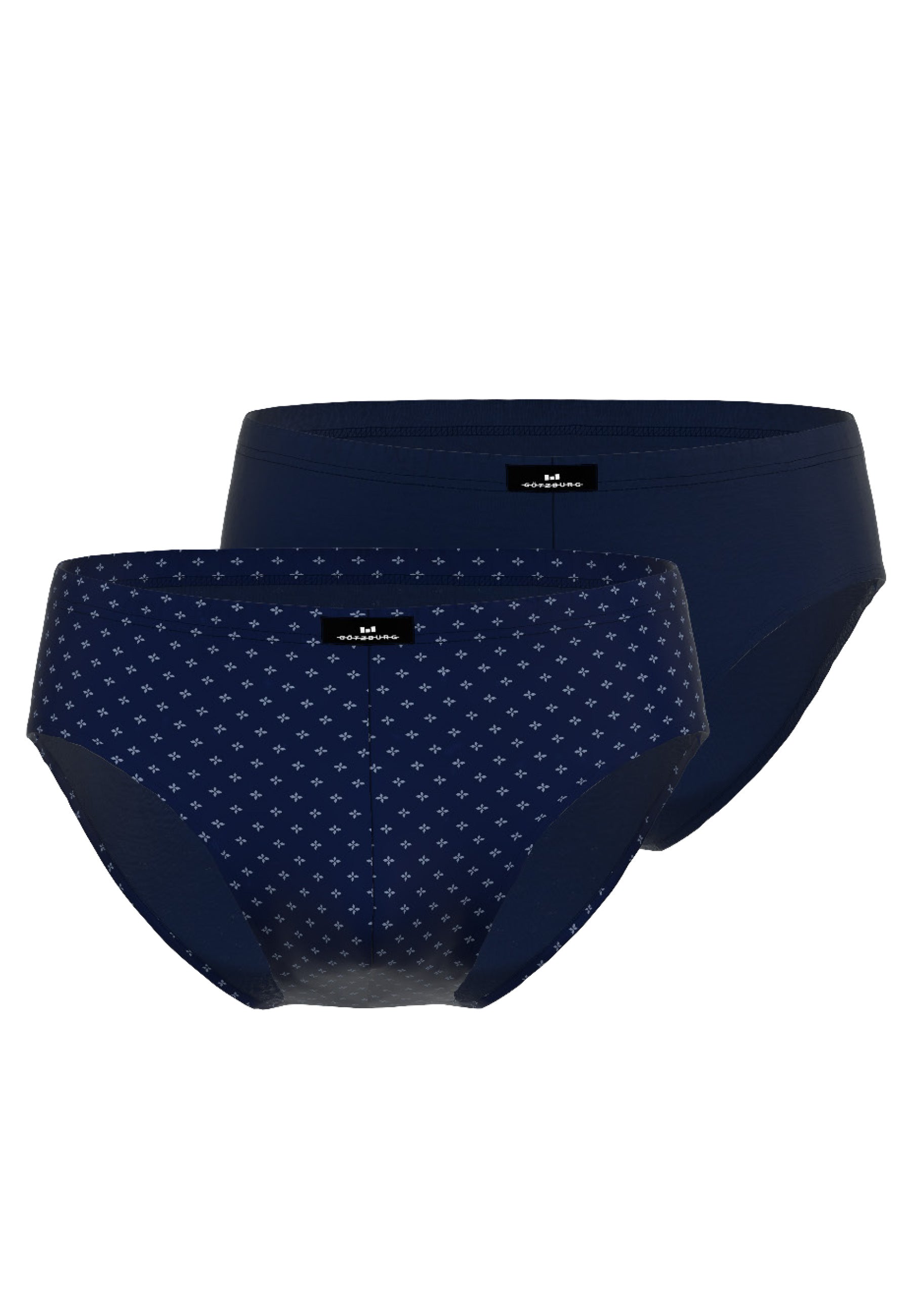 GÖTZBURG Herren Sport-Slip blau bedruckt 2er Pack