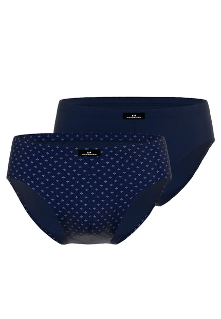 GÖTZBURG Herren Sport-Slip blau bedruckt 2er Pack