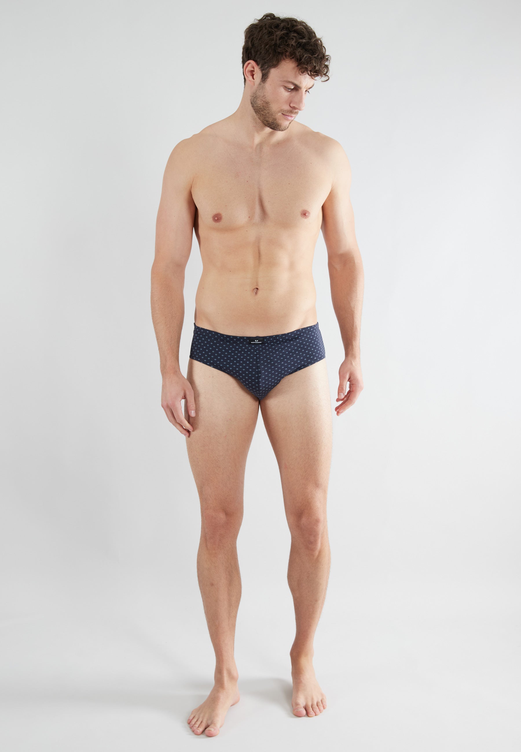 GÖTZBURG Herren Sport-Slip blau bedruckt 2er Pack