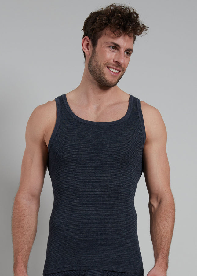 GÖTZBURG Herren Tank-Top blau quergestreift