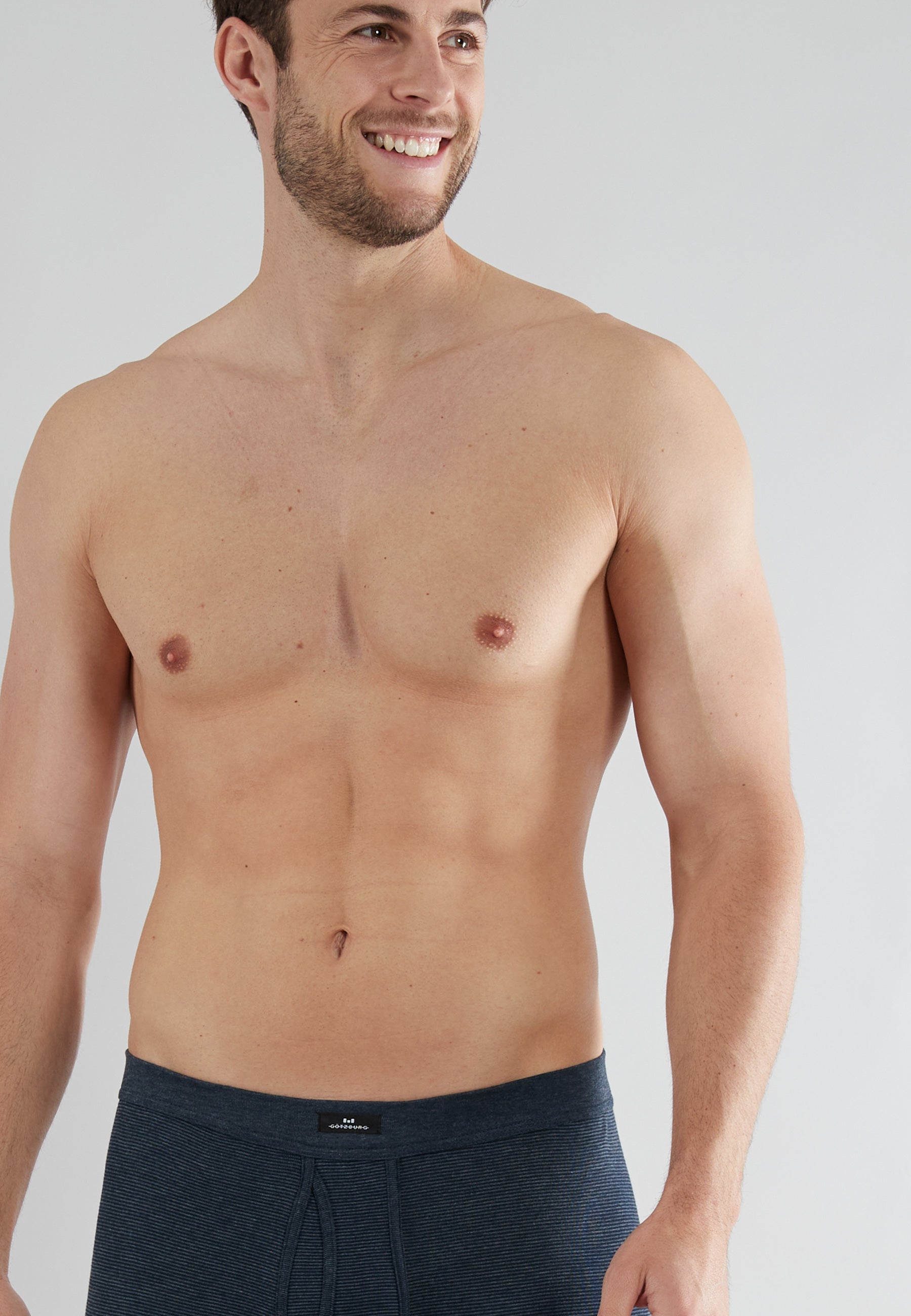 GÖTZBURG Herren Hose-3/4 blau quergestreift