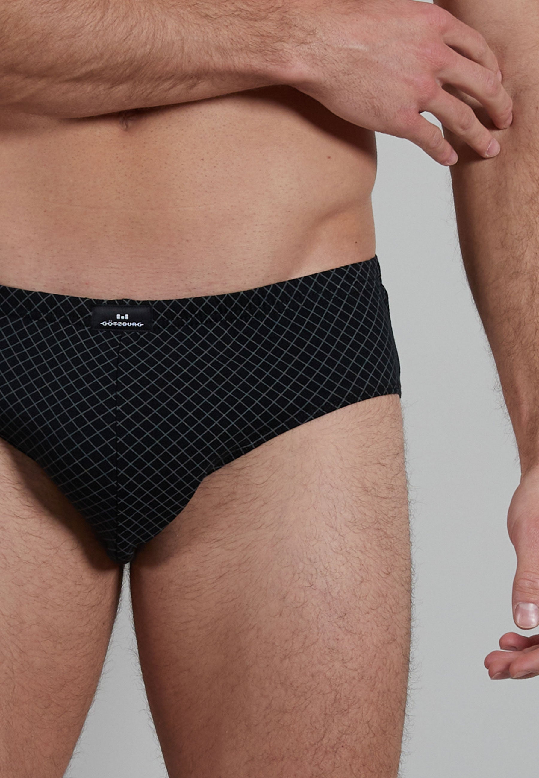 GÖTZBURG Herren Slip schwarz bedruckt 2er Pack