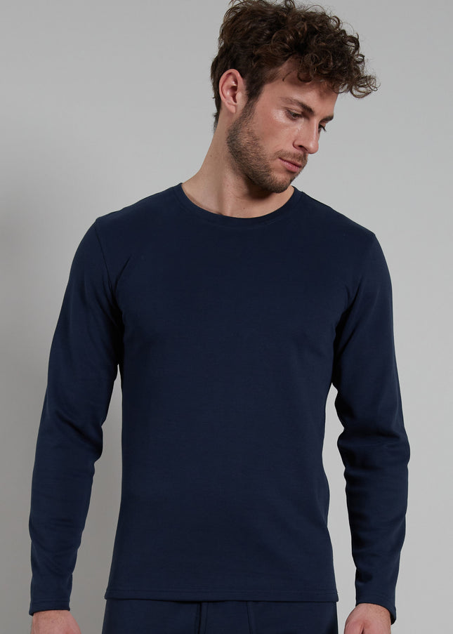 GÖTZBURG Herren Longsleeve blau uni