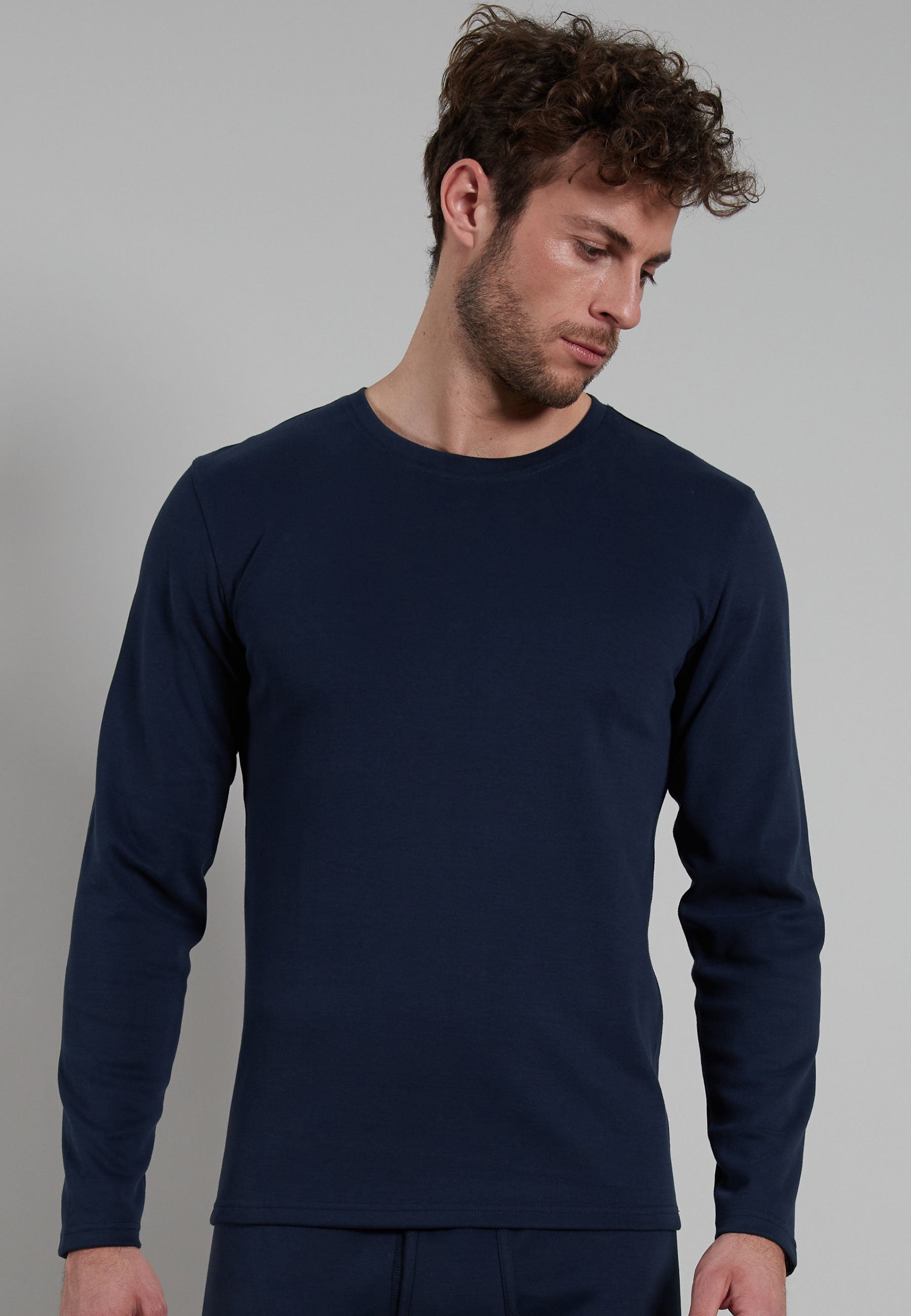 GÖTZBURG Herren Longsleeve blau uni