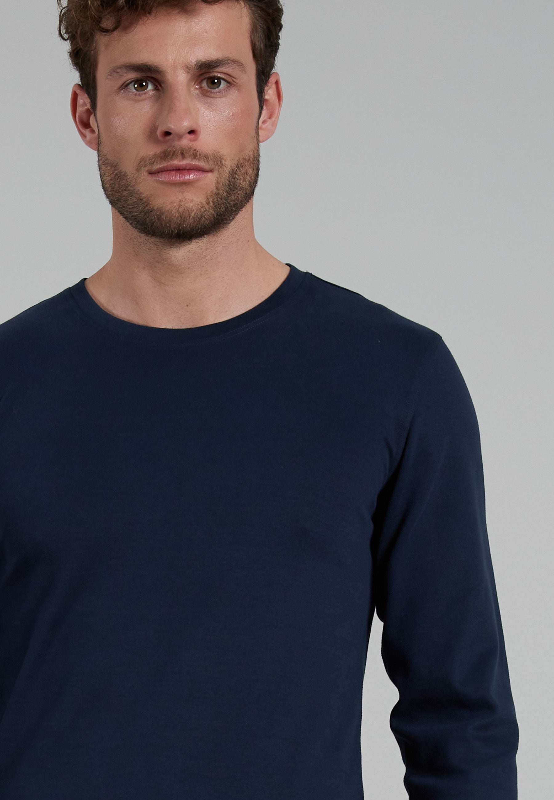 GÖTZBURG Herren Longsleeve blau uni