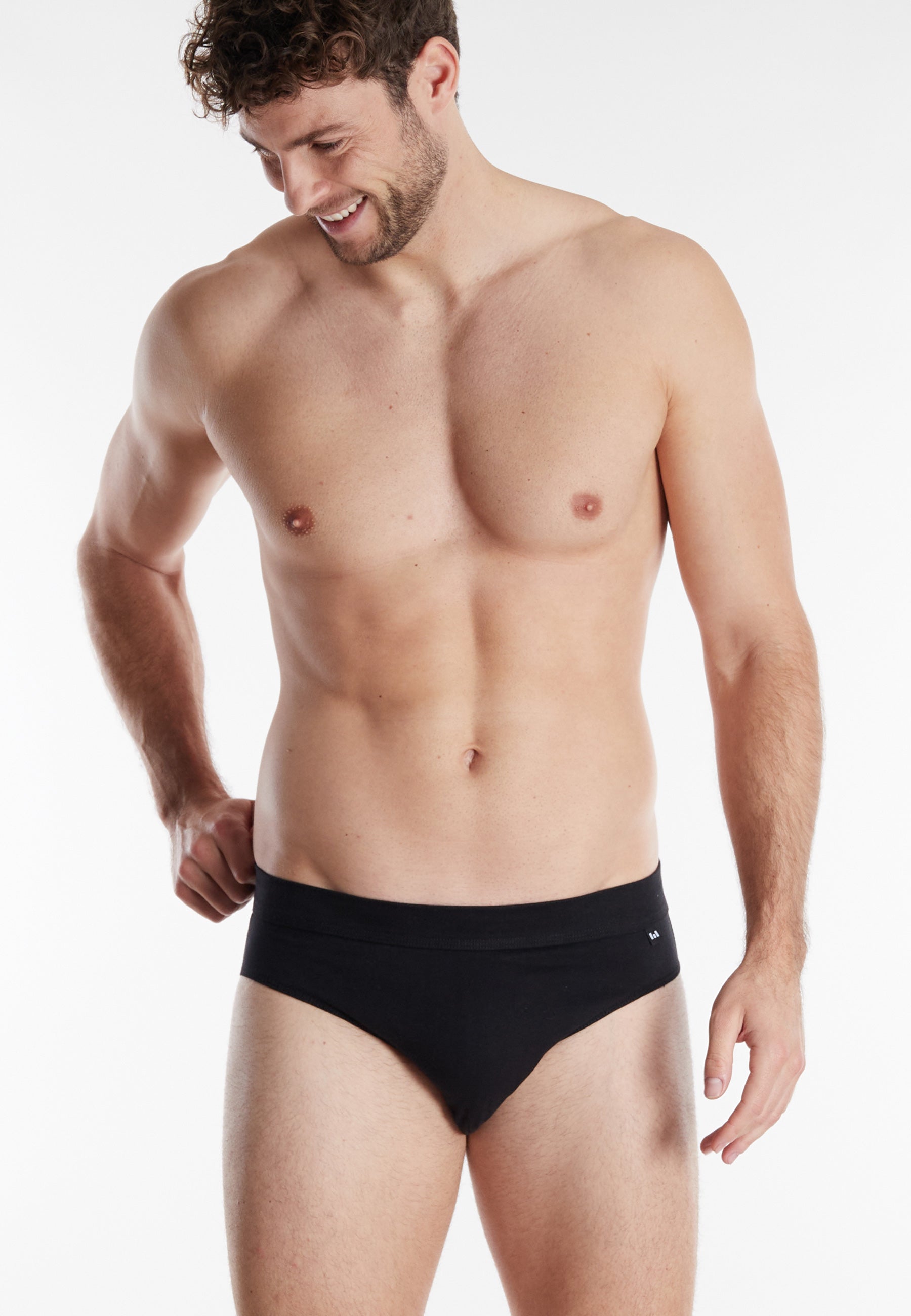 GÖTZBURG Herren Slip schwarz uni 2er Pack