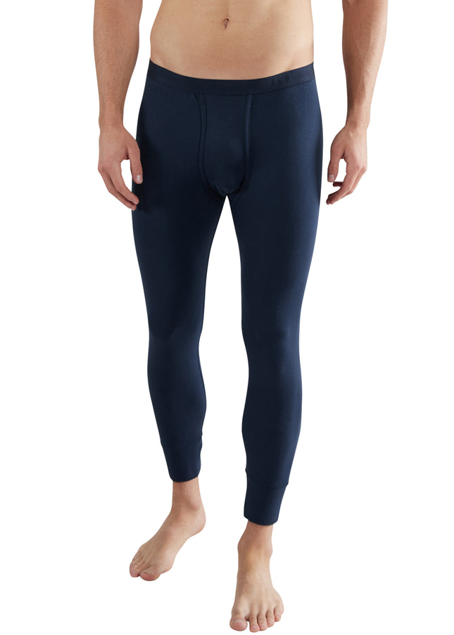 GÖTZBURG Herren lange Unterhose blau uni