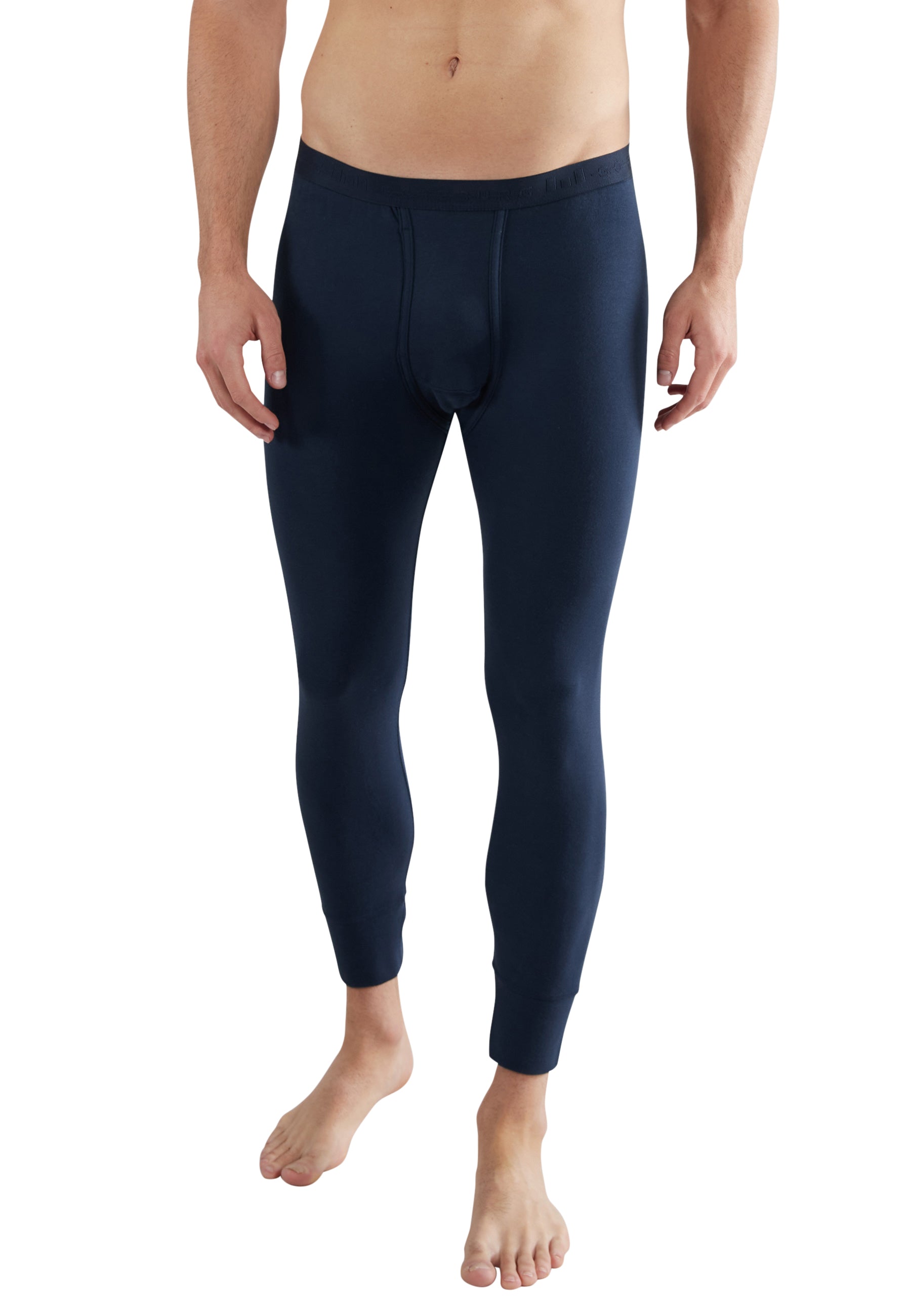 GÖTZBURG Herren lange Unterhose blau uni