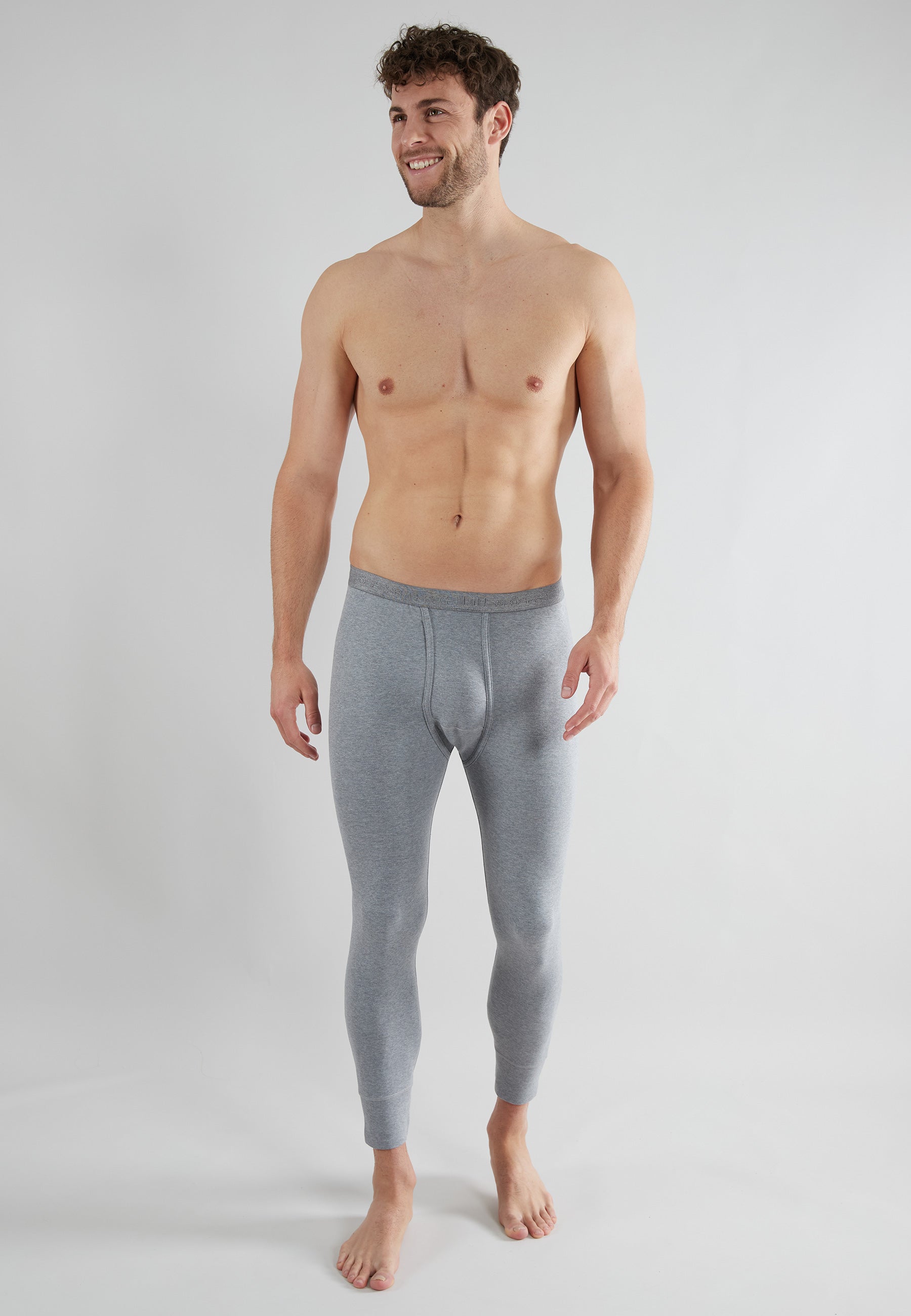 GÖTZBURG Herren lange Unterhose grau uni
