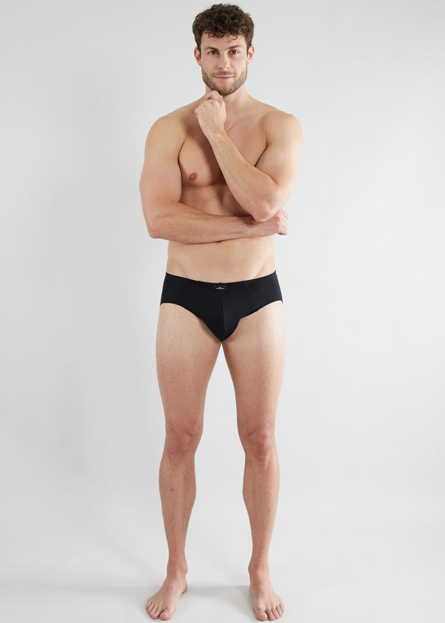 GÖTZBURG Herren Slip schwarz uni 2er Pack