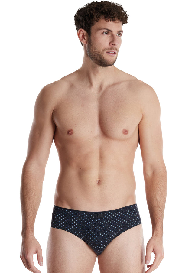 GÖTZBURG Herren Slip schwarz bedruckt