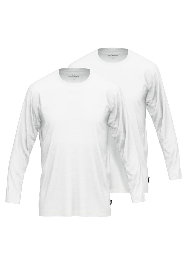 GÖTZBURG Herren Longsleeve weiß uni 2er Pack