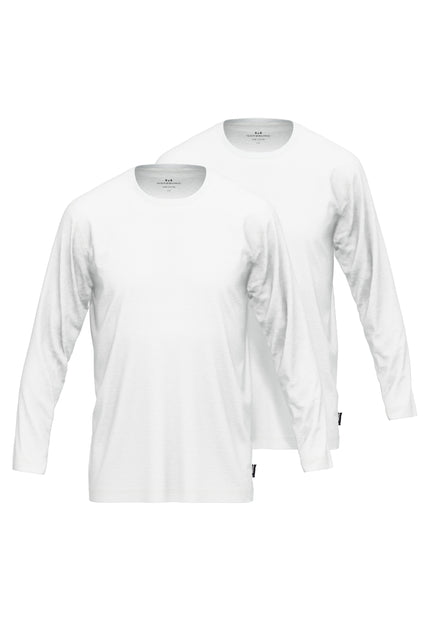GÖTZBURG Herren Longsleeve weiß uni 2er Pack