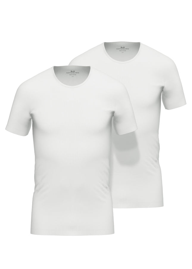 GÖTZBURG Herren Shirt weiß uni 2er Pack