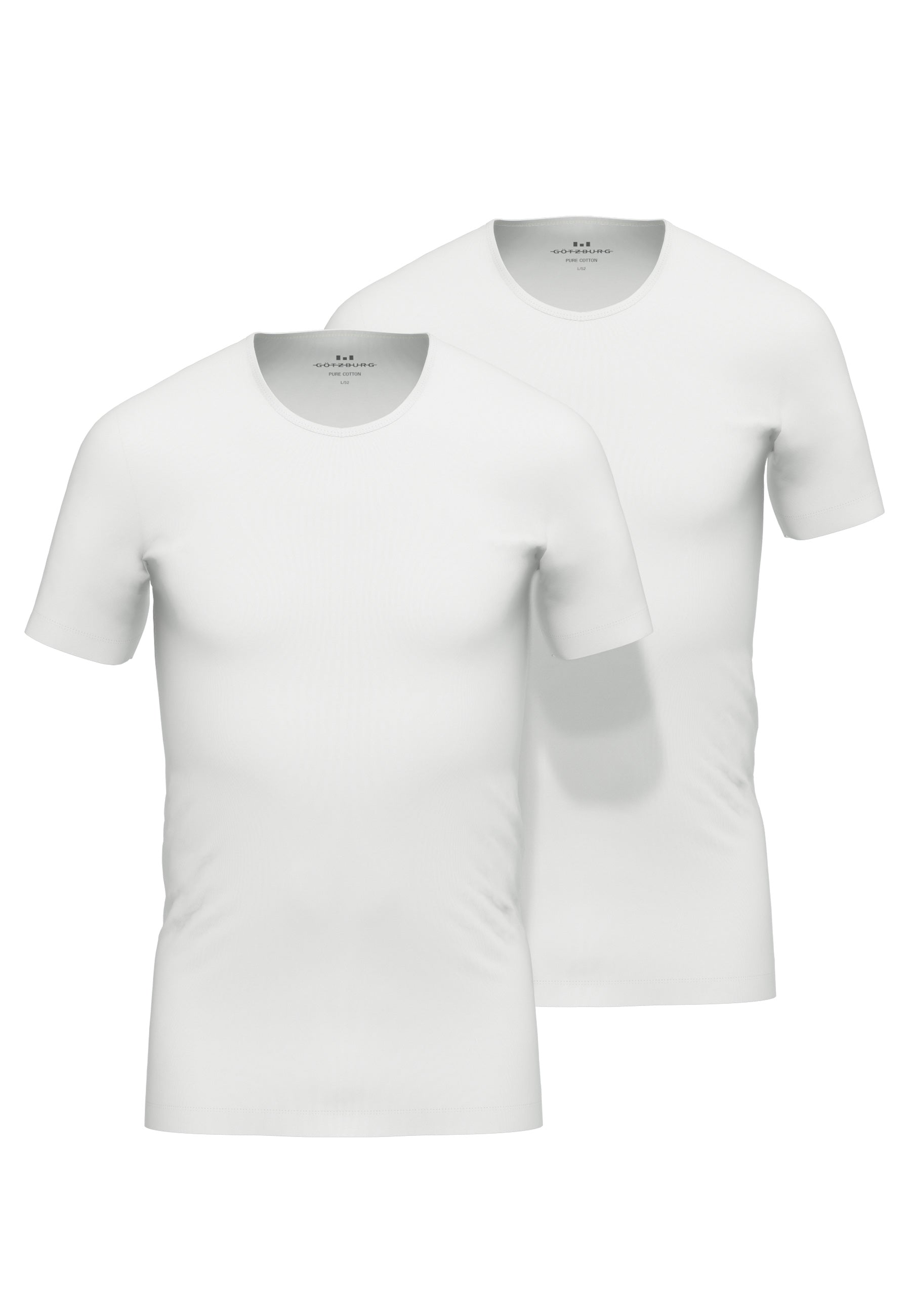GÖTZBURG Herren Shirt weiß uni 2er Pack
