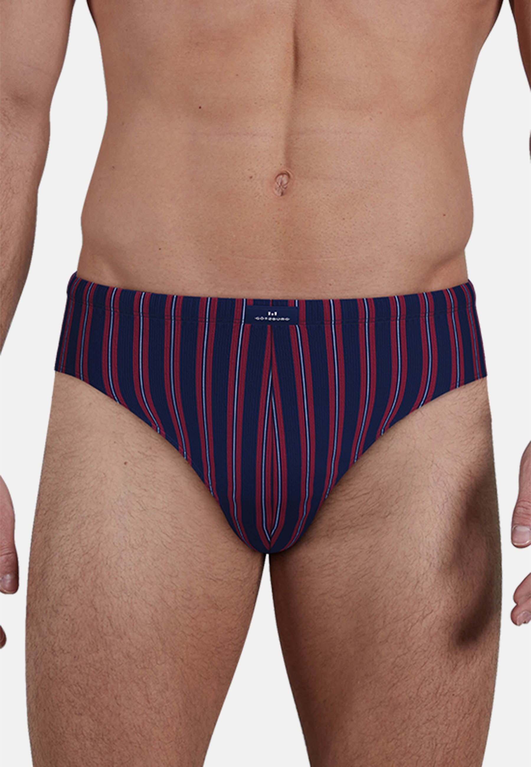 GÖTZBURG Herren Slip rot längsgestreift 2er Pack