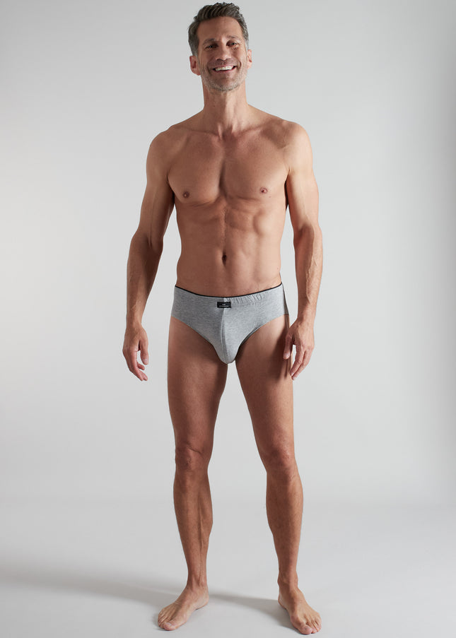 GÖTZBURG Herren Slip grau uni 2er Pack