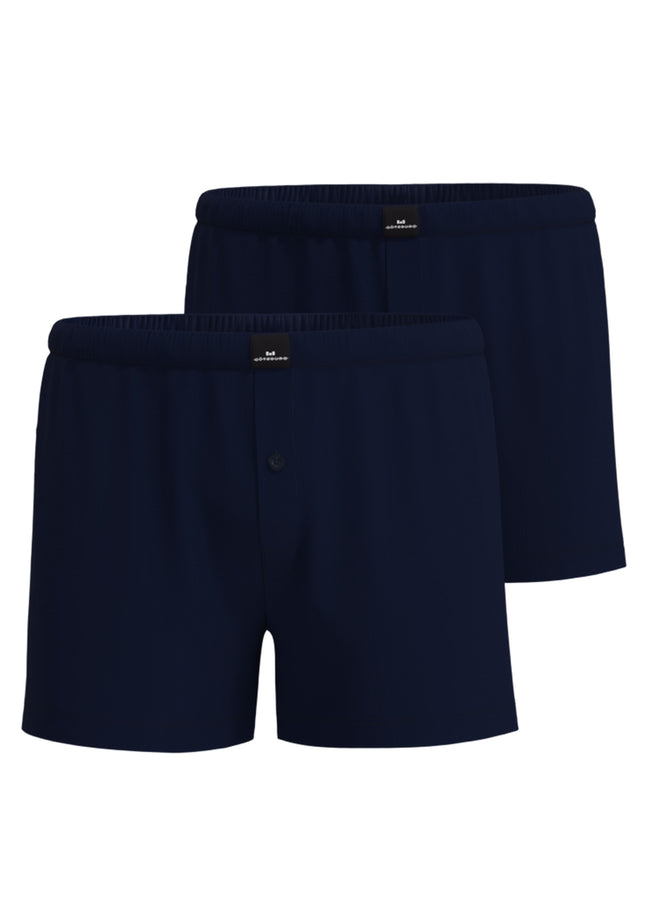 GÖTZBURG Herren Boxershort blau uni 2er Pack