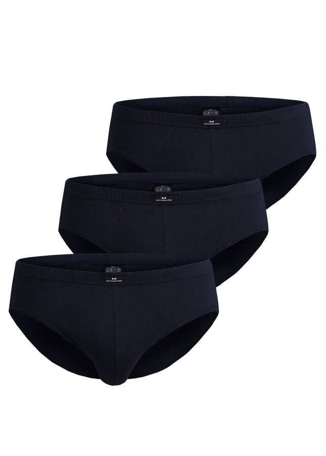 GÖTZBURG Herren Sport-Slip blau uni 3er Pack