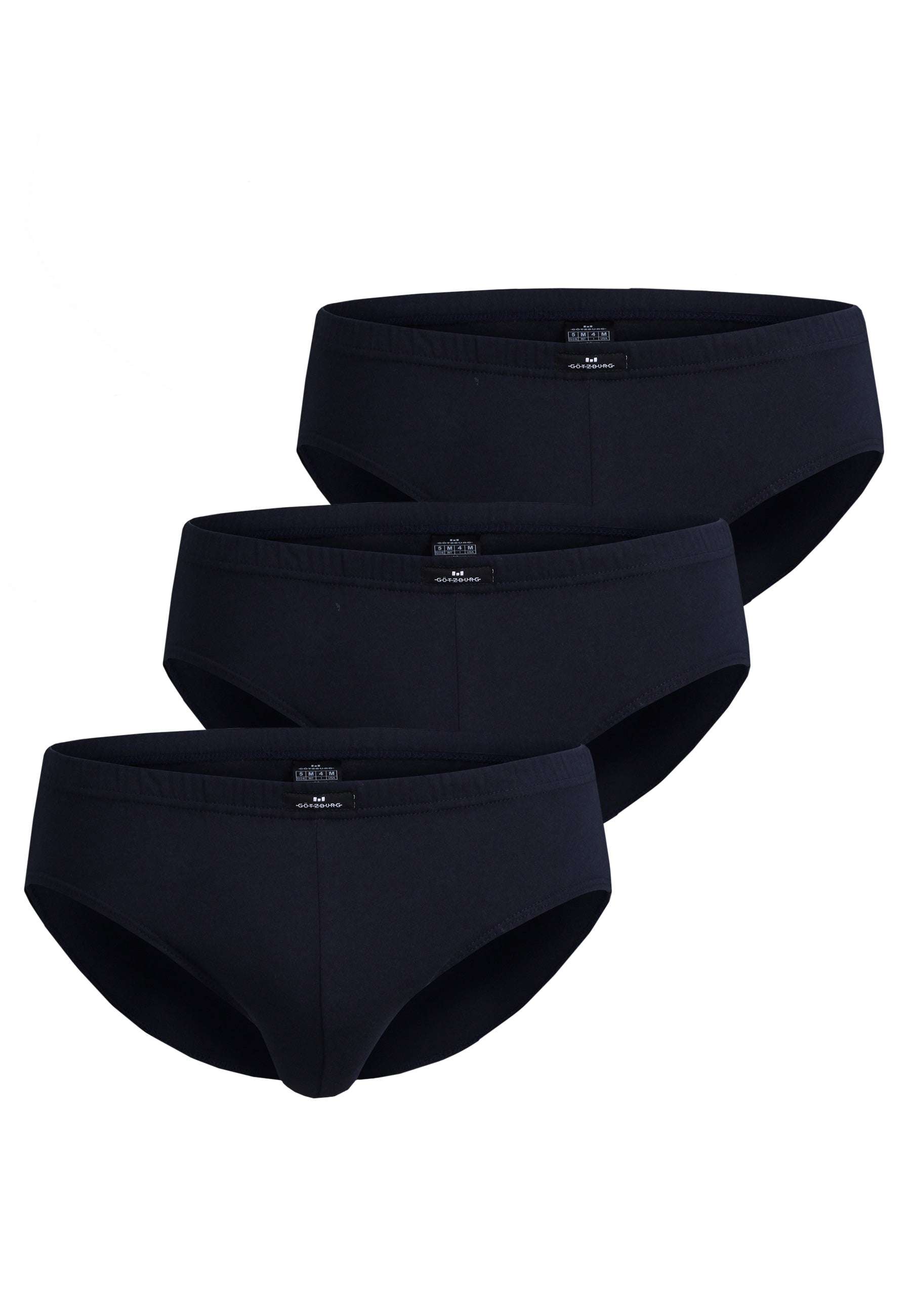 GÖTZBURG Herren Sport-Slip blau uni 3er Pack