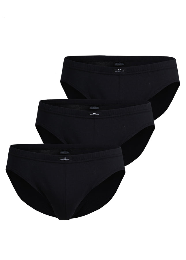 GÖTZBURG Herren Sport-Slip schwarz uni 3er Pack