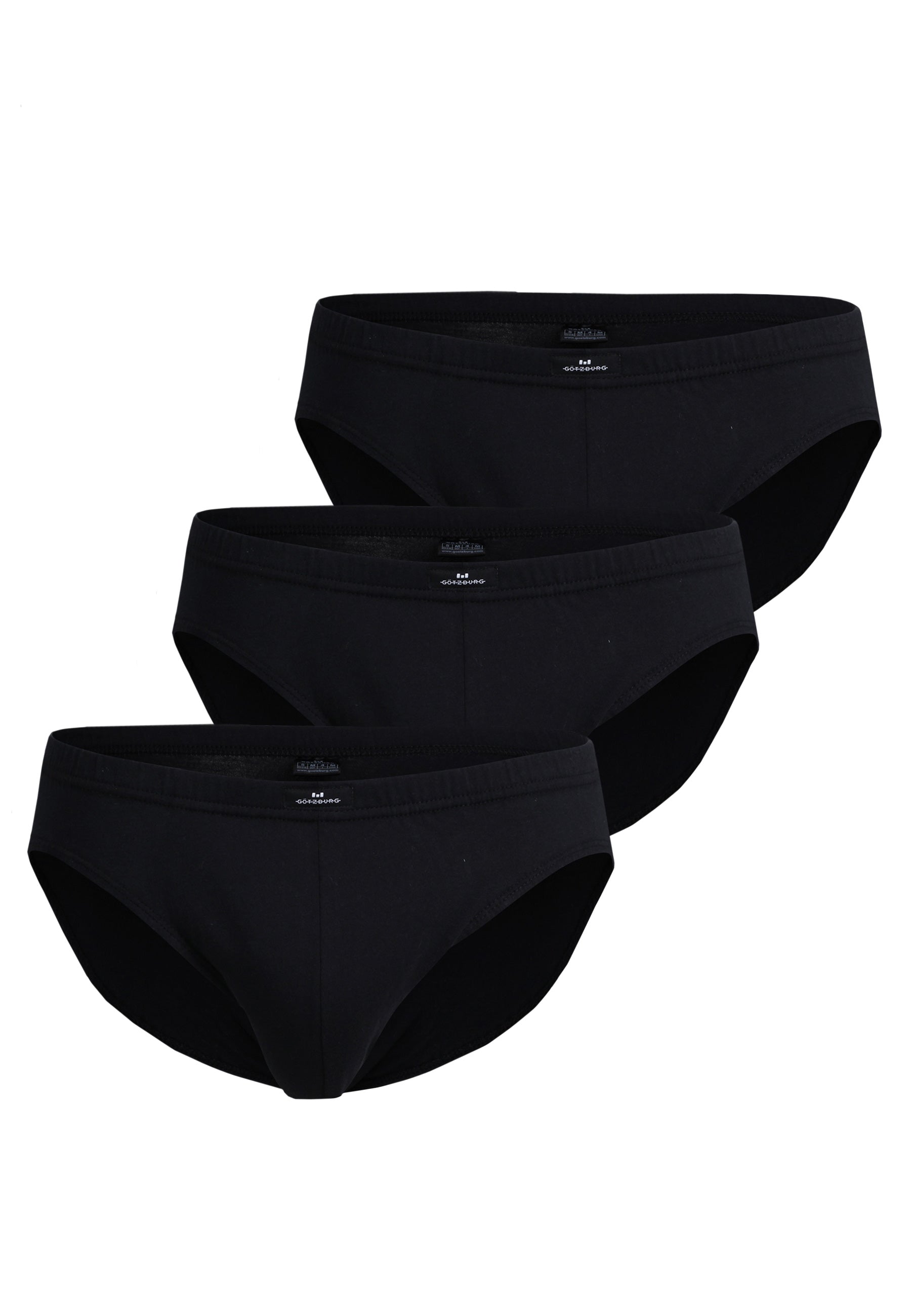 GÖTZBURG Herren Sport-Slip schwarz uni 3er Pack