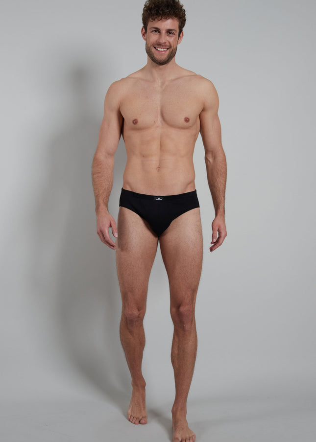 GÖTZBURG Herren Sport-Slip schwarz uni 3er Pack