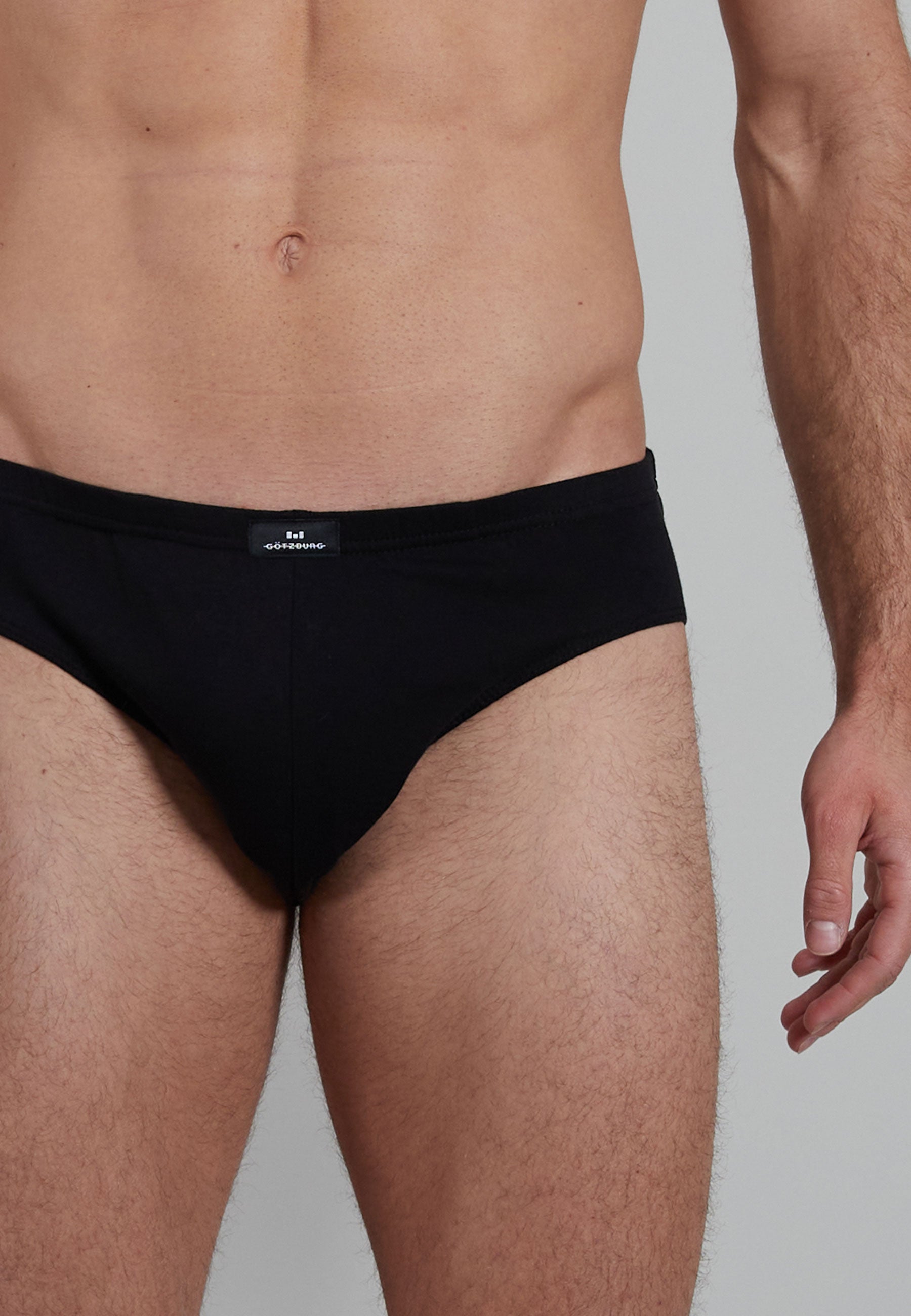 GÖTZBURG Herren Sport-Slip schwarz uni 3er Pack